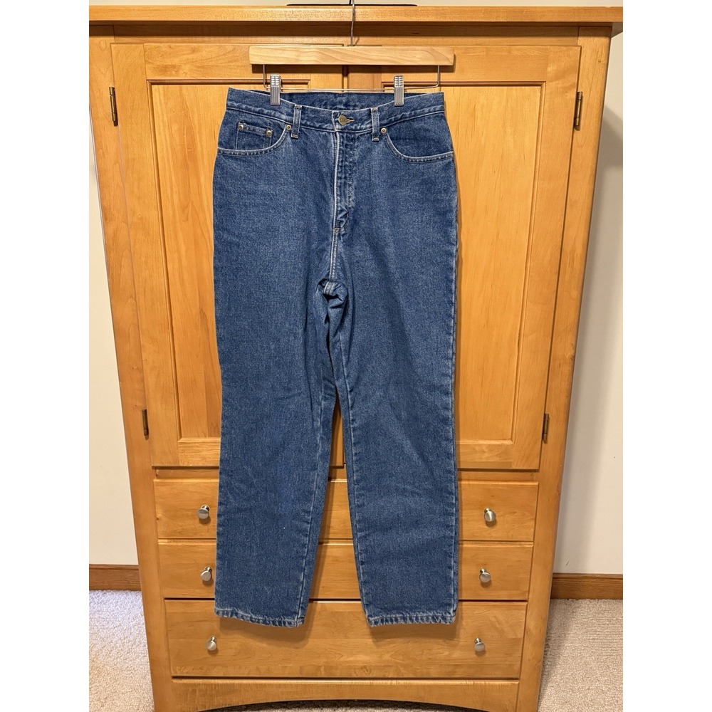LL BEAN Flannel-Lined Women's Jeans Size 8 Long Warm & Stylish Vermont Vibes - Picture 2 of 12
